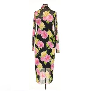 AFRM Black Dress with Pink and Yellow Floral Pattern